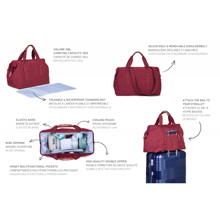 Сумка Childhome Mommy bag Signature burgundy — Photo 42