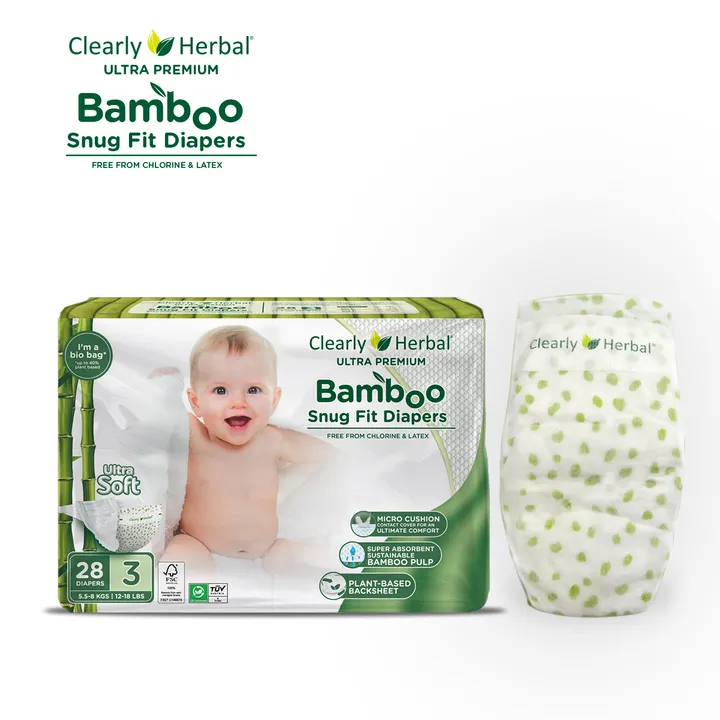 Підгузки Clealry Herbal Bamboo, розмір 3 (5,5-8 кг), 28 шт.