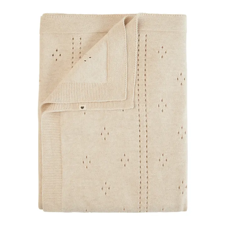 В'язана ковдра BIBS Knitted Blanket Pointelle Ivory — Photo 4