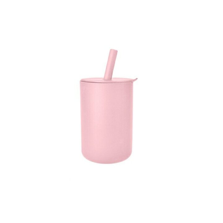 Силіконовий стакан з кришкою та трубочкою Cream Pink — Photo 33