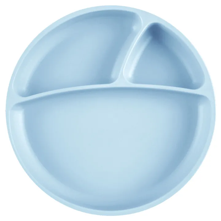 Секційна тарілка на присосці силіконова MinikOiOi Portions - Mineral Blue