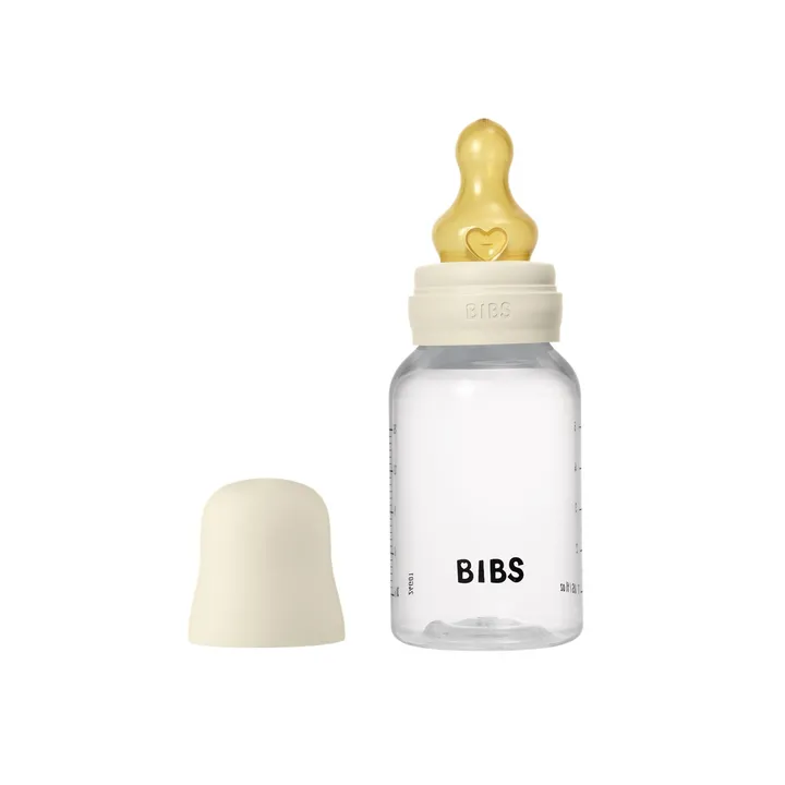 Дитяча пляшечка BIBS Baby Bottle Round Latex 150 мл Slow Flow (повільний поток) Ivory — Photo 8