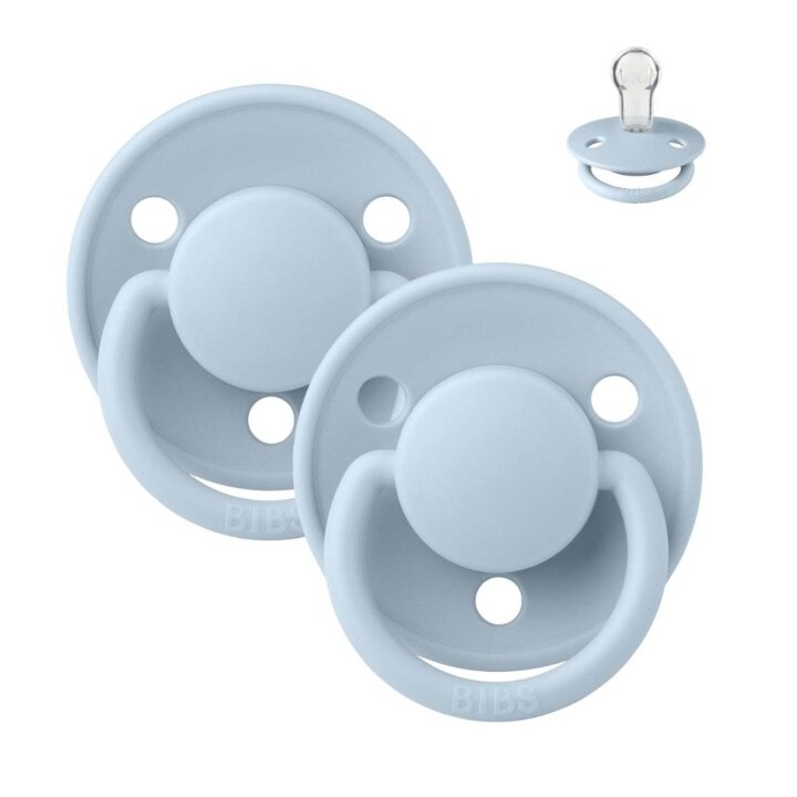 Соска пустушка BIBS De Lux Silicone Round (кругла) – Baby Blue/Baby Blue (2 в упаковці) 0-36 міс. — Photo 6