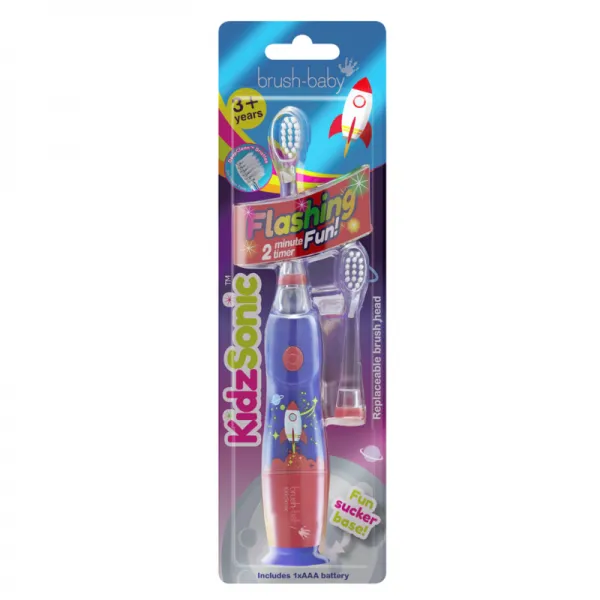 Електрична зубна щітка KidzSonic (3+) - Ракета (Новий дизайн) , (Brush-baby) — Photo 2