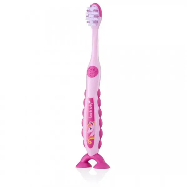 Зубна щітка Brush-Baby FlossBrush (3-6 років) Єдиноріг, на ніжці-липучці (подвійна упаковка) — Photo 4