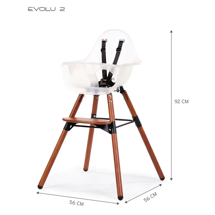 Стілець для годування Childhome Evolu 2 з бампером nut/frosted, арт. CHEVOCHFR — Photo 18