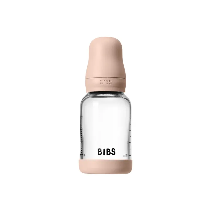 Скляна дитяча пляшечка BIBS Glass Baby Bottle Round Latex 1 pack 120 мл Slow Flow Sage — Photo 7