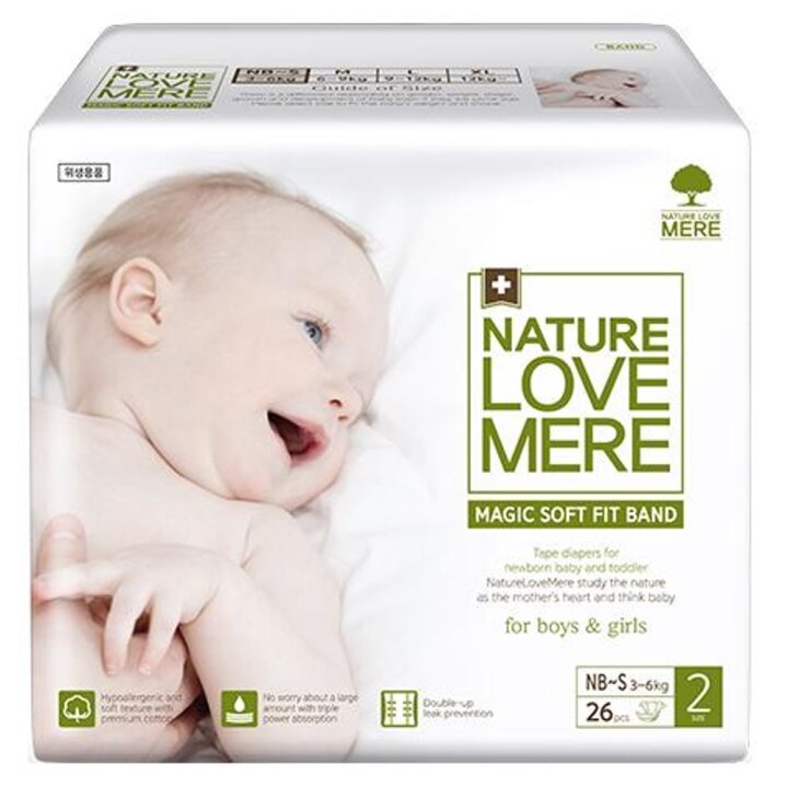 Підгузки NatureLoveMere Magic Soft Fit розмір NB-S 26 шт