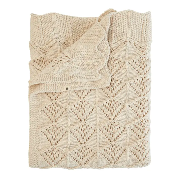 В'язана ковдра BIBS Knitted Blanket Wavy Ivory — Photo 4