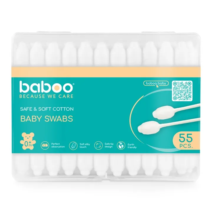 Ватні палички BABOO 55шт