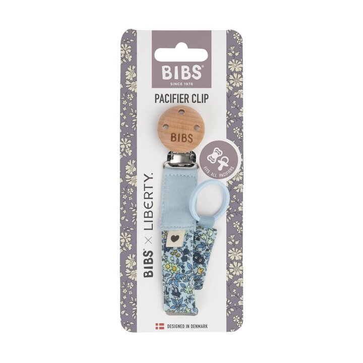 Тримач для пустушки BIBS x Liberty Pacifier Clip – Chamomile Lawn Baby Blue — Photo 6