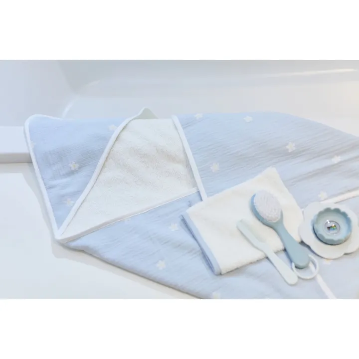 Рушник з капюшоном Childhome 80x80 flower blue, арт. CCBCMBF — Photo 10