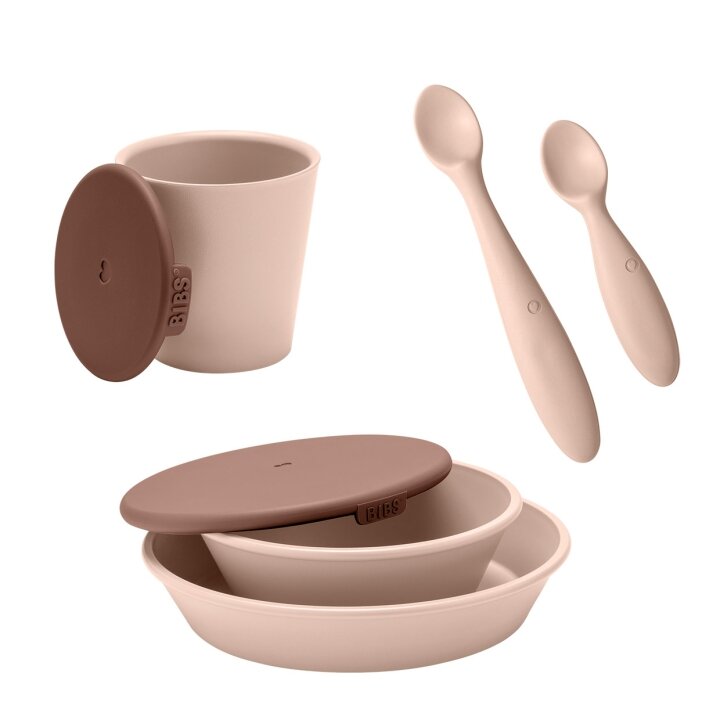 Набір посуду (миски, ложки, чашка) BIBS Complete Dinner Set - Blush — Photo 9