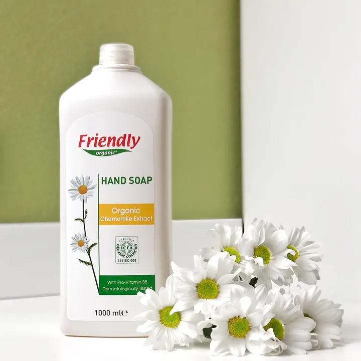 Органічне рідке мило для рук Friendly Organic з екстрактом ромашки 1000 мл — Photo 12