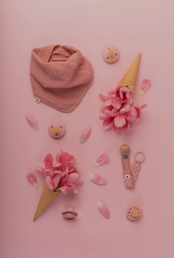 Соска пустушка BIBS De Lux Silicone Round (кругла) – Pale Butter/Dusty Pink (2 в упаковці) 0-36 міс. — Photo 4
