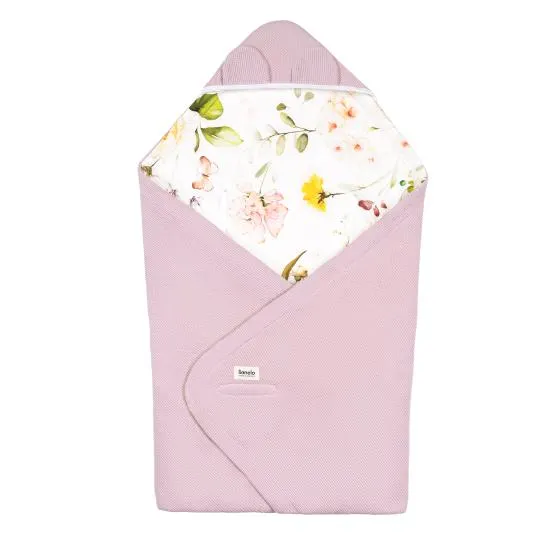 Покривало Lionelo TRAVEL SWADDLE BLANKET PINK FLOWER — Photo 3