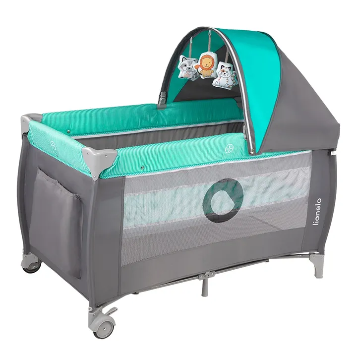 Ліжечко-манеж Lionelo SVEN PLUS TURQUOISE / GREY — Photo 7