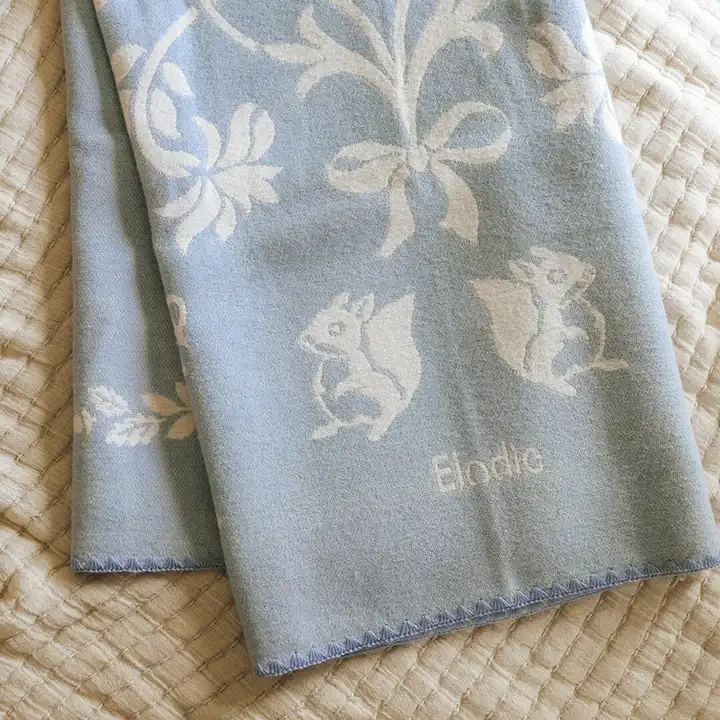 Плед Elodie Details Jacquard Blanket Blueberry Blue — Photo 12