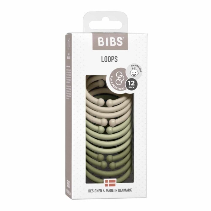 Іграшки BIBS Loops 12 шт в упаковці Vanilla / Sage / Olive від 0+ міс — Photo 7