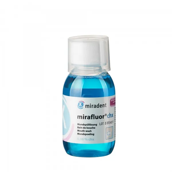 Рідина для полоскання ротової порожнини Mirafluor з CHX 0,06% (100мл), (Miradent) — Photo 2
