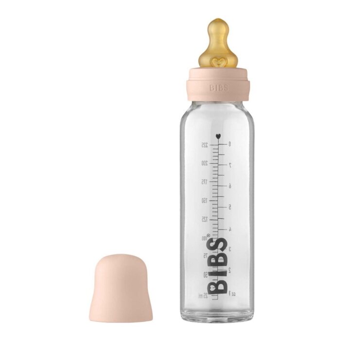 Скляна дитяча пляшечка BIBS Baby Glass Bottle повний комплект 225 мл - Blush — Photo 3