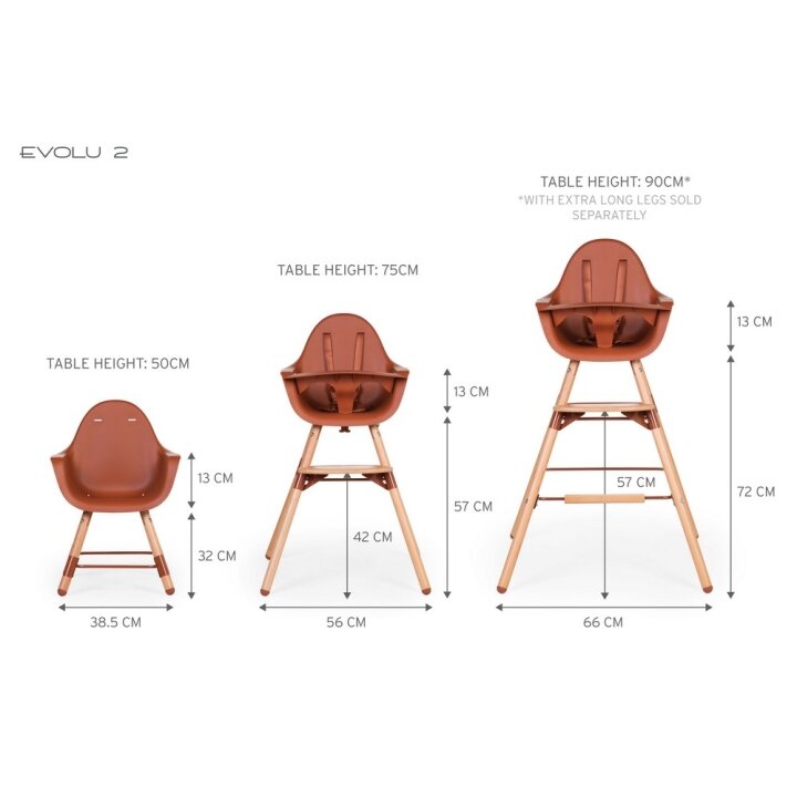 Стілець для годування Childhome Evolu 2 з бампером natural/rust — Photo 67