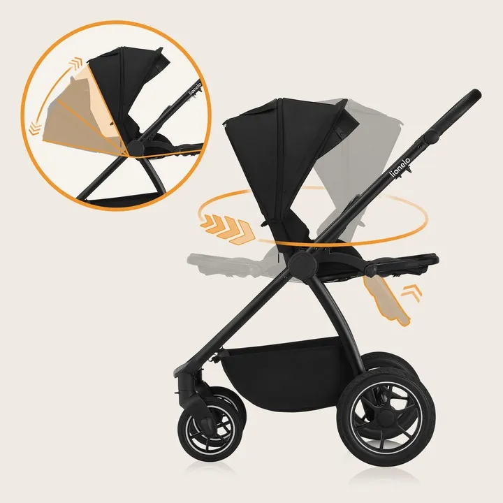 Універсальна коляска 2 в 1 Lionelo MERIL 2IN1 BLACK ONYX — Photo 4