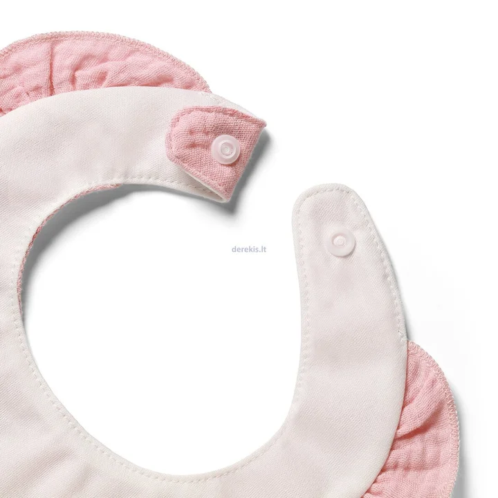 Нагрудник мусліновий рожевий (0м+) (30 х 20 см) /"Babyono" — Photo 6