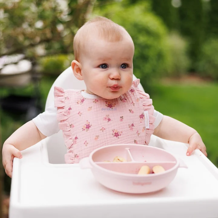 Нагрудник мусліновий рожевий (0м+) (30 х 20 см) /"Babyono" — Photo 9