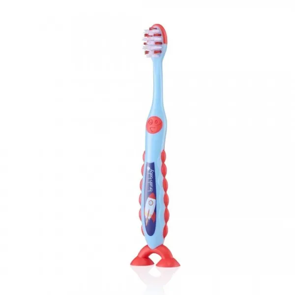 Зубна щітка Brush-Baby FlossBrush (3-6 років) Ракета, на ніжці-липучці (подвійна упаковка) — Photo 4