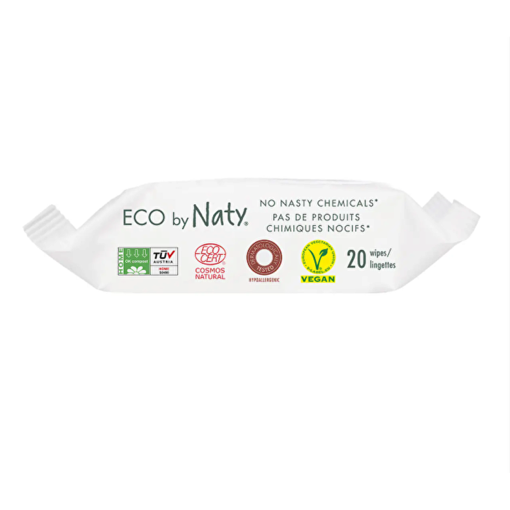 Органічні серветки Eco by Naty без запаху для подорожей, 20 шт. — Photo 4