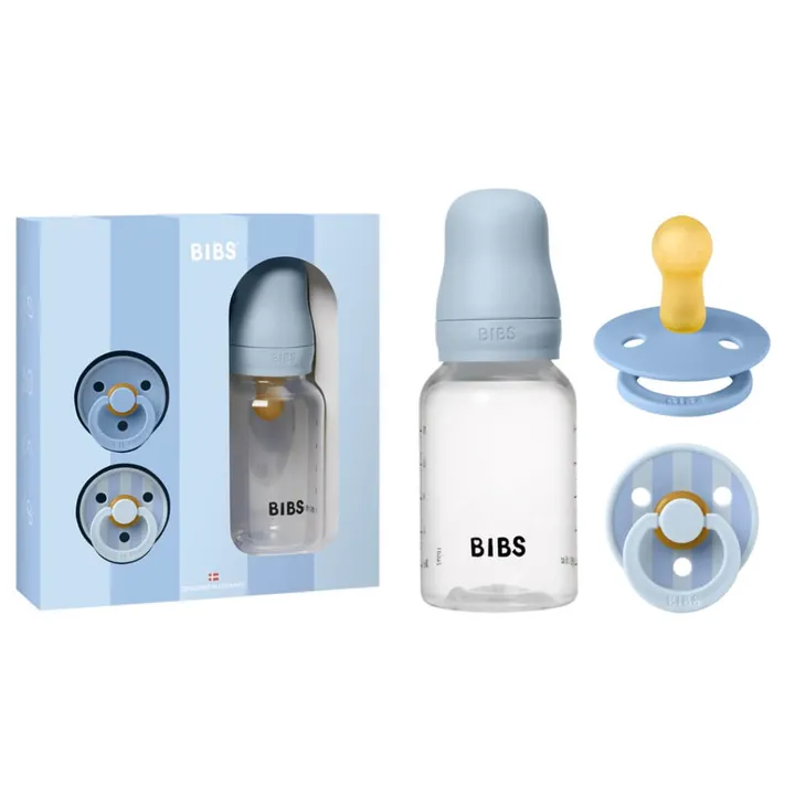 Подарунковий набір з пляшечки для годування та 2 сосок BIBS Gift Set Baby Sprinkle Baby Blue — Photo 3