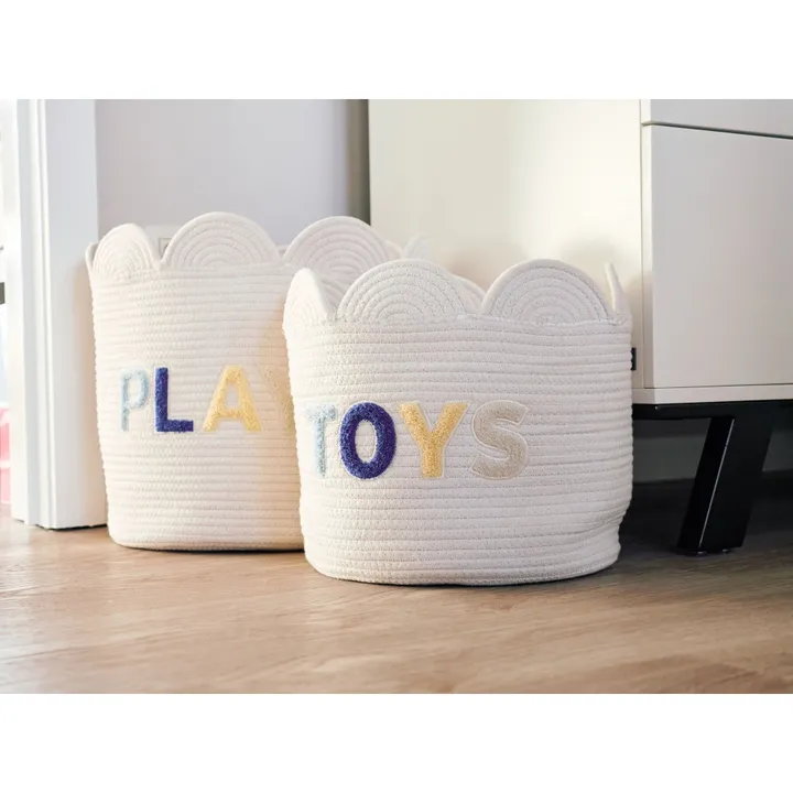 Корзина для іграшок Childhome Flower 35x35x35 см білий , арт. CCBAFL35 — Photo 8