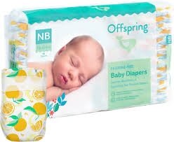 Підгузки Offspring Tangy Orange, розмір NB, до 4 кг, 56 шт.