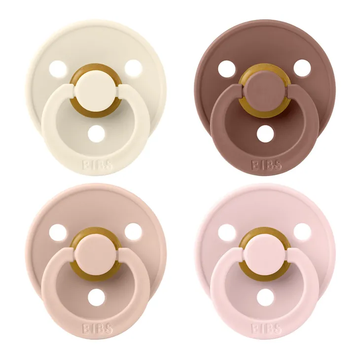 Соски пустушки BIBS Colour Latex Round (круглі) 4 PACK – Ivory/Blush/Woodchuck/Blossom 6-18 міс. — Photo 5