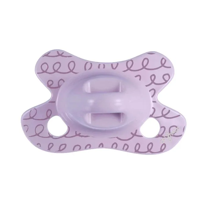 Пустушка силіконова Difrax Natural Newborn 0+ міс, Lilac_curls