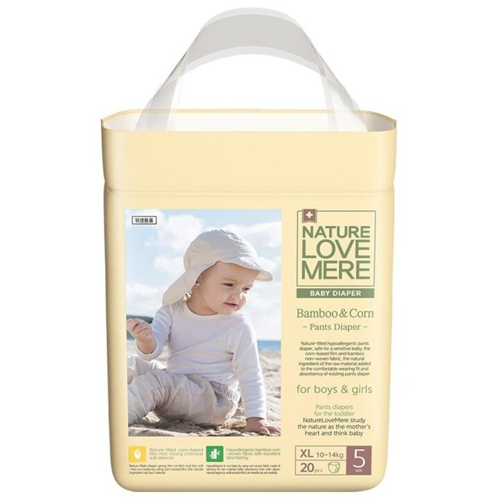 Підгузки-трусики NatureLoveMere Bamboo&amp;Corn розмір XL 20 шт