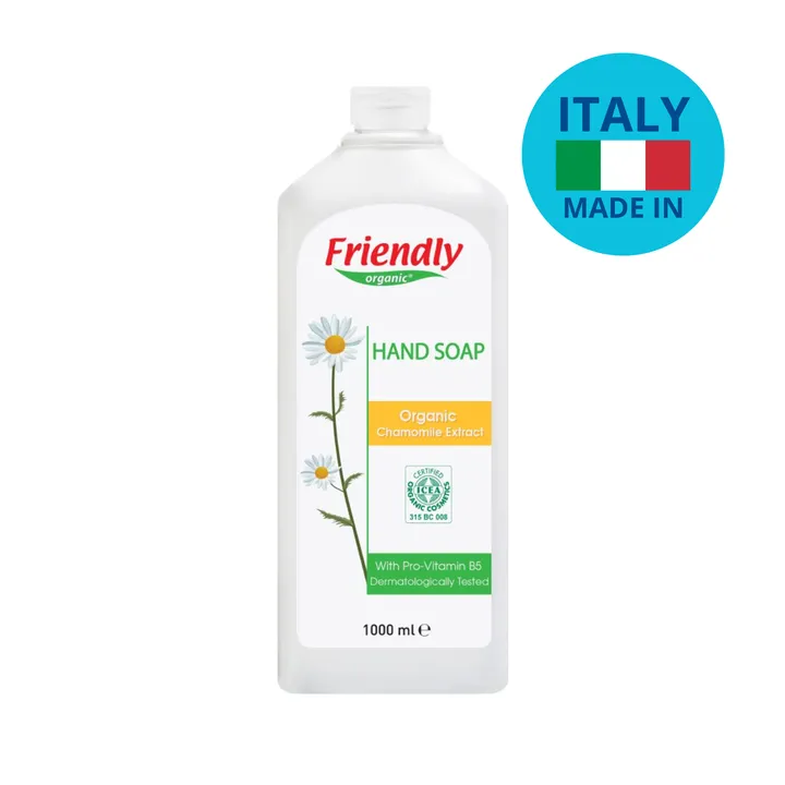Органічне рідке мило для рук Friendly Organic з екстрактом ромашки 1000 мл — Photo 7