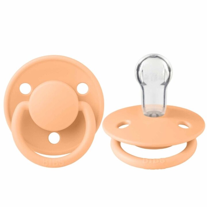 Соска пустушка BIBS De Lux Silicone Round (кругла) – Sunshine / Peach Sunset (2 в упаковці) 0-36 міс. — Photo 6