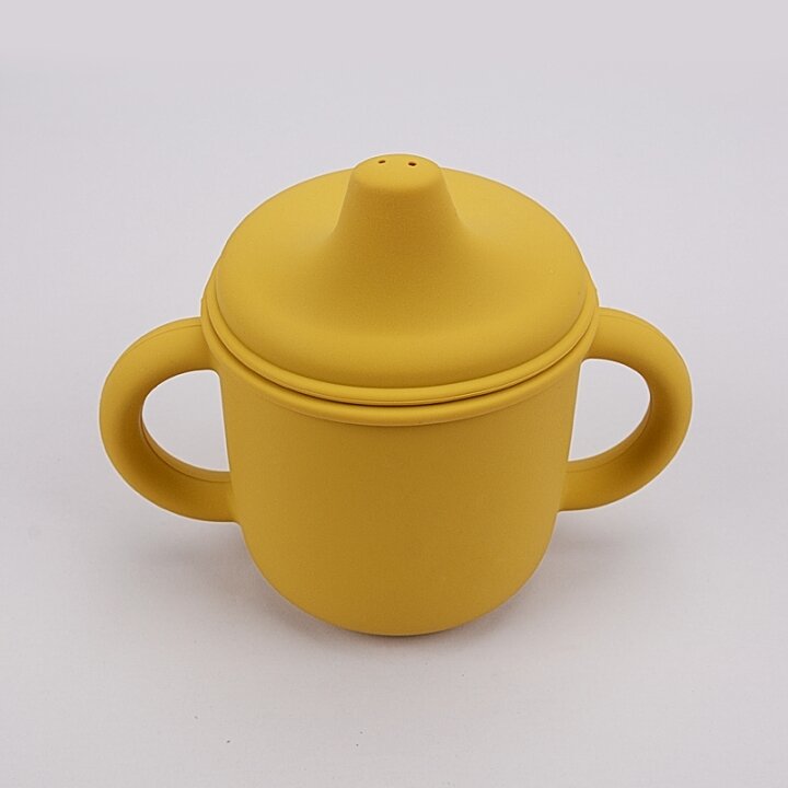 Силіконовий поїльник з ручками та кришкою з носиком Mustard