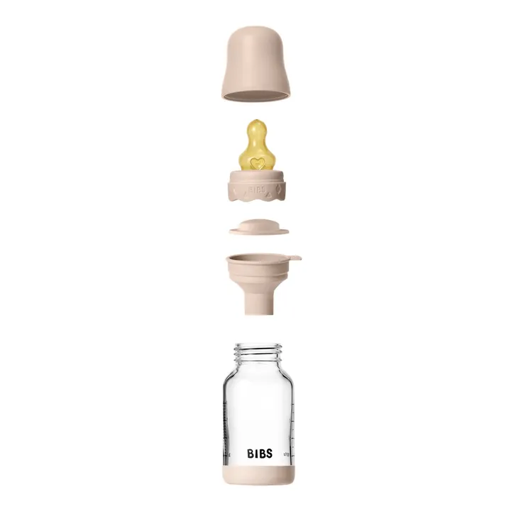 Скляна дитяча пляшечка BIBS Glass Boheme Baby Bottle Round Latex 1 pack 120 мл Slow Flow Blush — Photo 10