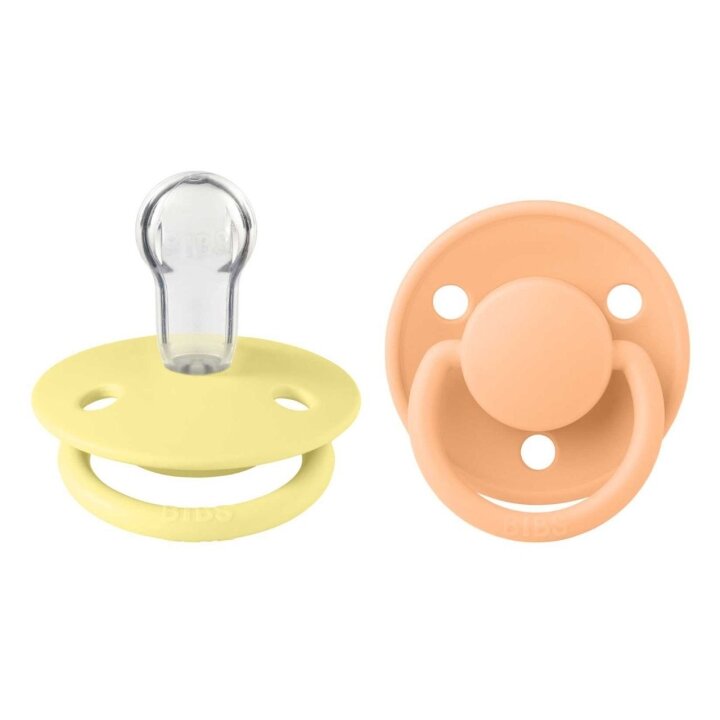 Соска пустушка BIBS De Lux Silicone Round (кругла) – Sunshine / Peach Sunset (2 в упаковці) 0-36 міс. — Photo 4