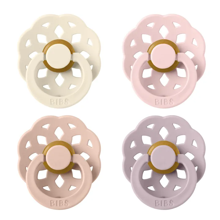 Соски пустушки BIBS Boheme Latex Round (круглі) 4 PACK – Ivory/Blush/Blossom/Dusky Lilac 0-6 міс. — Photo 5