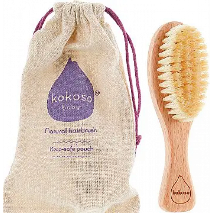 Дерев&#039;яна щітка для волосся із натуральної щетини Kokoso Baby Natural Baby Hairbrush — Photo 5