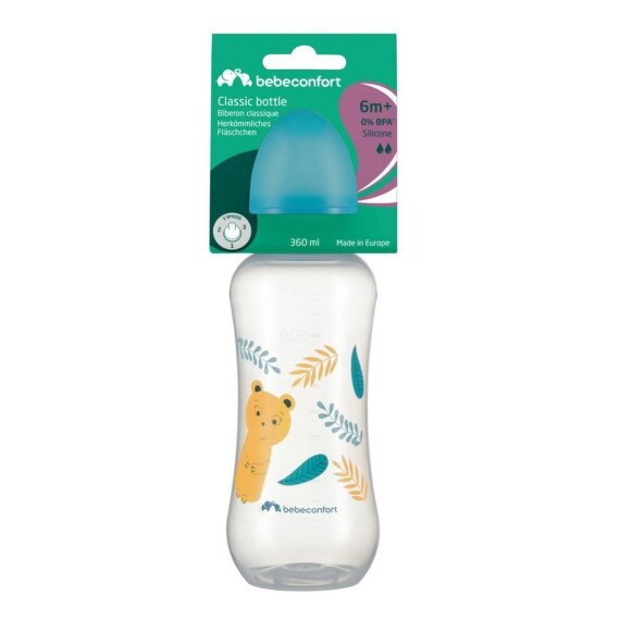 Пляшечка для годування BEBE CONFORT PP 360ML S.2 з силіконовою пустушкою Little Buddies