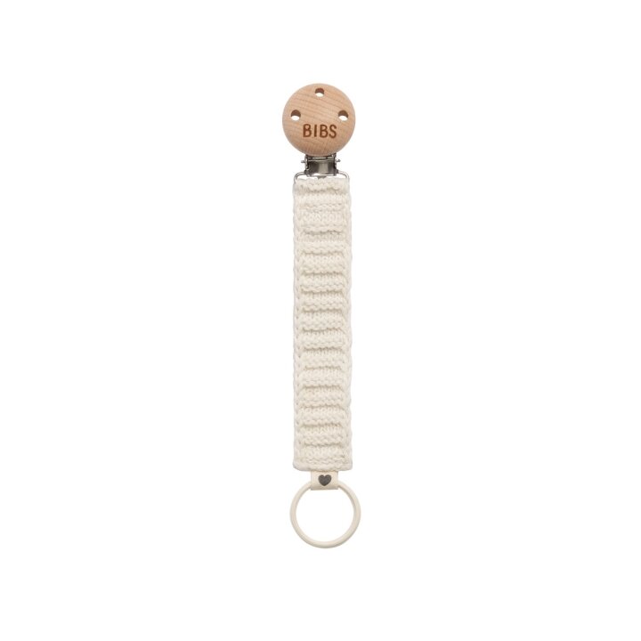 Тримач для пустушки в&#039;язаний BIBS Pacifier Clip Knitted Ivory — Photo 4