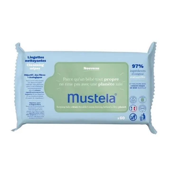 Серветки вологі дитячі для тіла Mustela Bebe Cleansing Wipes 60 шт.