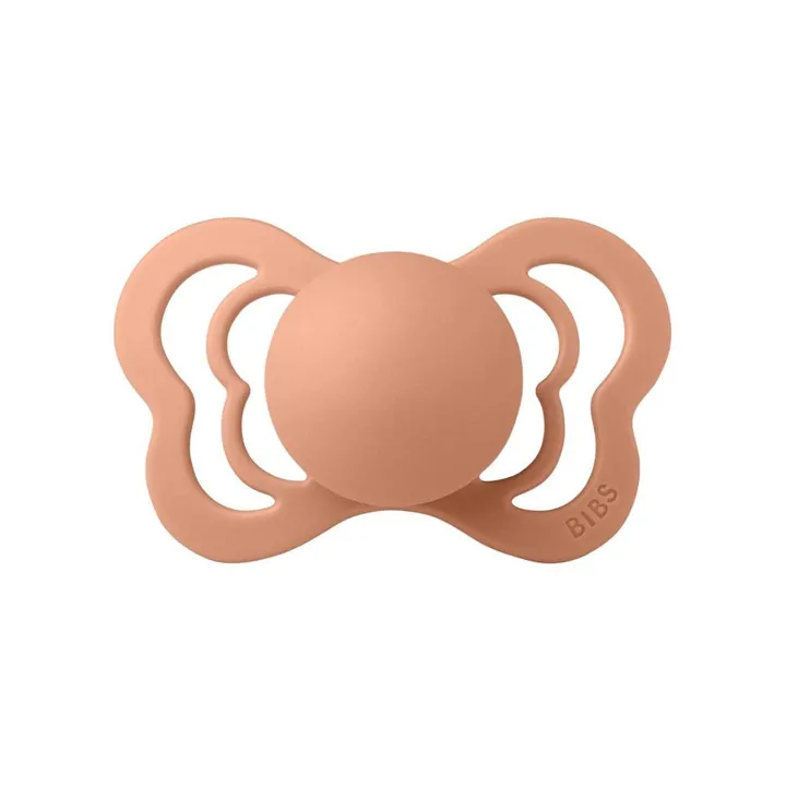 Соска пустушка BIBS Couture Silicone Anatomical (анатомічна) – Vanilla/Peach (2 в упаковці) 0-6 міс. — Photo 12