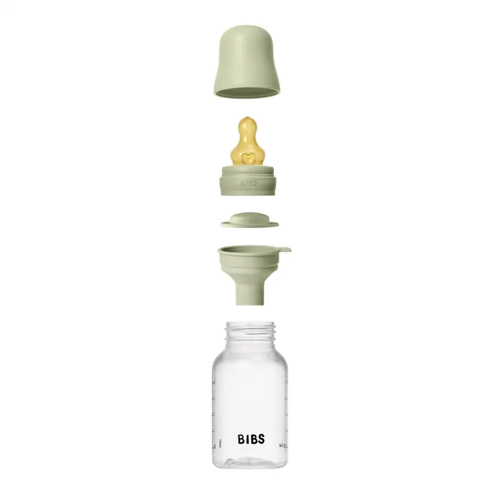Дитяча пляшечка BIBS Baby Bottle Round Latex 150 мл Slow Flow (повільний поток) Ivory — Photo 15