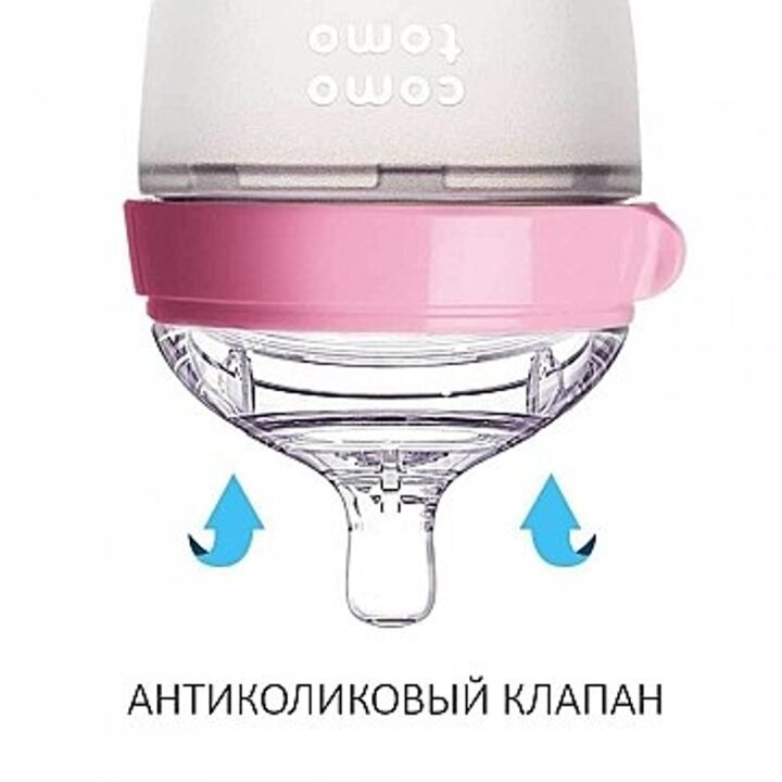 Антиколікова пляшка 150мл (Pink) Comotomo — Photo 7